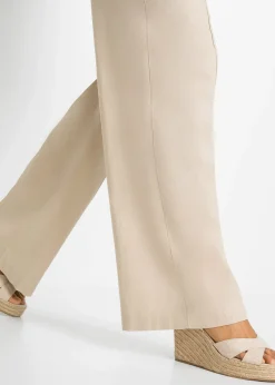 Pantalon palazzo léger en lin mélangé