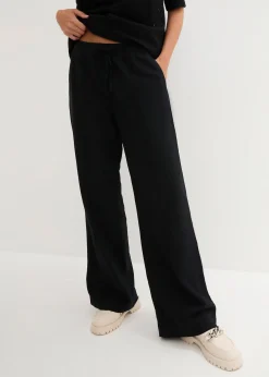 Pantalon palazzo léger en lin et viscose