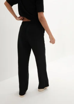 Pantalon palazzo léger en lin et viscose
