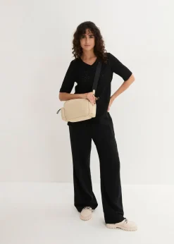Pantalon palazzo léger en lin et viscose