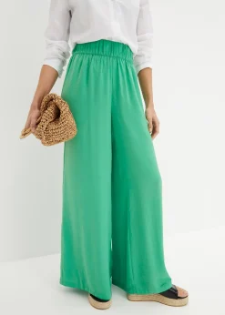 Pantalon palazzo léger et fluide, taille haute et confortable, long