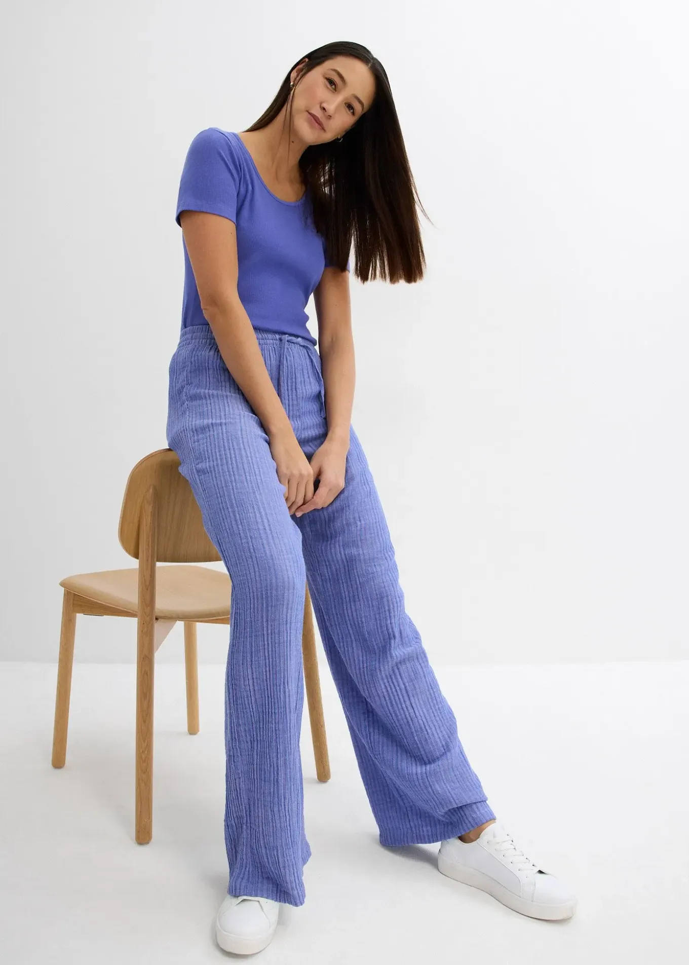 Pantalon palazzo rayé