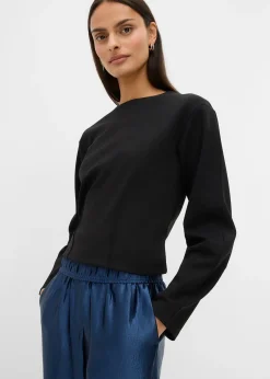 Pantalon palazzo satiné à taille élastiquée