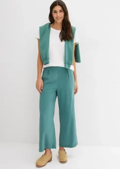 Pantalon raccourci en viscose mélangée