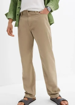 Pantalon regular en twill, droit, 100% coton