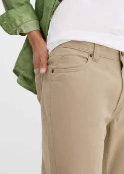 Pantalon regular en twill, droit, 100% coton