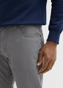 Pantalon regular en twill, droit, 100% coton