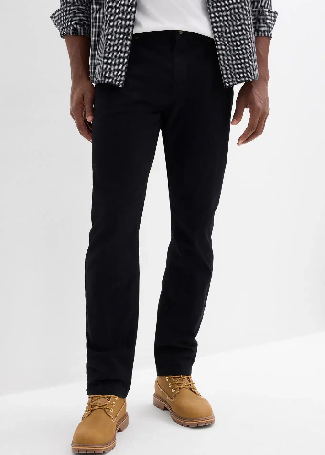 Pantalon regular en twill, droit, 100% coton