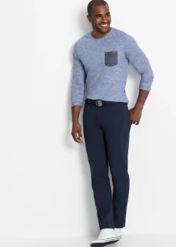 Pantalon regular en twill, droit, 100% coton