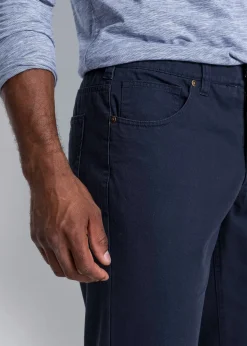 Pantalon regular en twill, droit, 100% coton