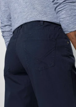 Pantalon regular en twill, droit, 100% coton