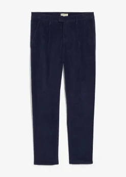 Pantalon regular en velours côtelé de coton extensible, fuselé