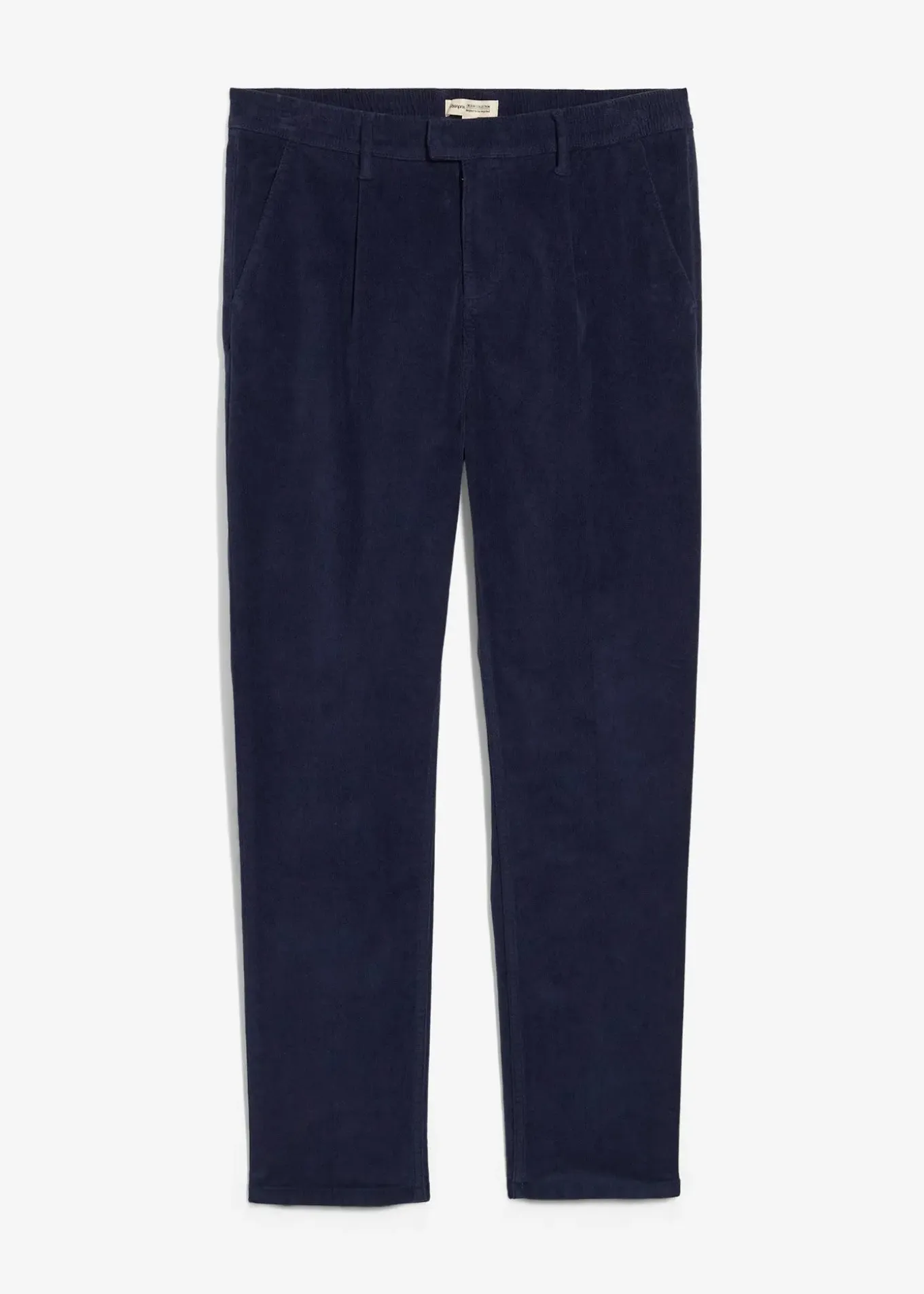 Pantalon regular en velours côtelé de coton extensible, fuselé