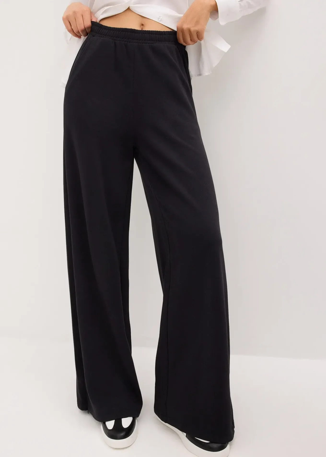 Pantalon sweat de jogging large en coton mélangé