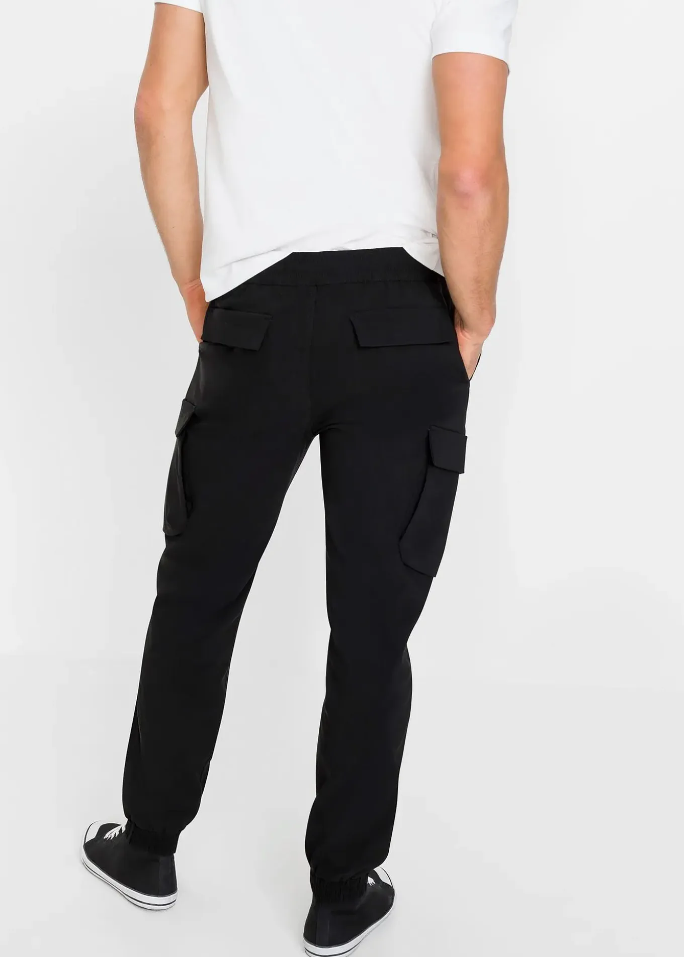Pantalon taille extensible avec poches cargo, droit et regular