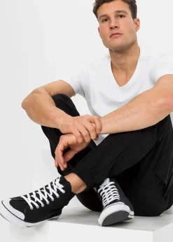 Pantalon taille extensible avec poches cargo, droit et regular