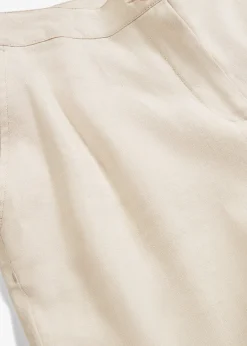 Pantalon taille haute en lin et viscose