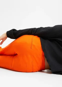 Pantalon taille haute en lin et viscose