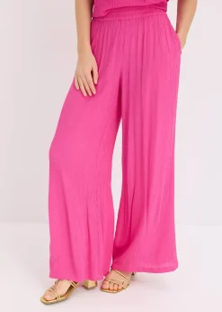 Pantalon taille élastiquée en viscose fluide