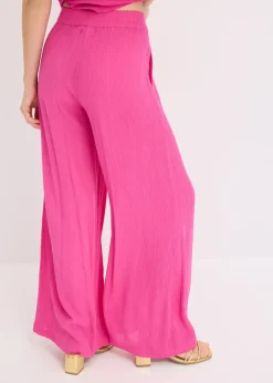 Pantalon taille élastiquée en viscose fluide