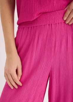 Pantalon taille élastiquée en viscose fluide