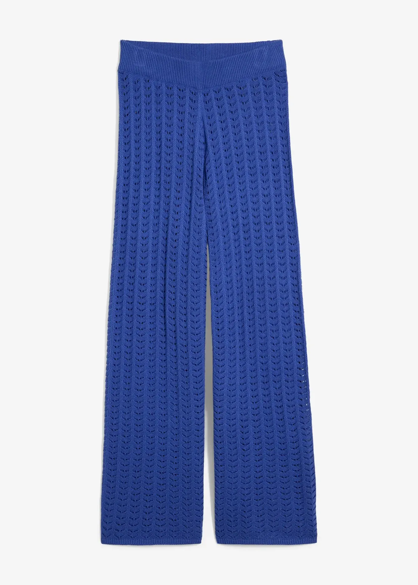Pantalon taille élastiquée en maille ajourée