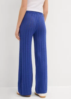 Pantalon taille élastiquée en maille ajourée