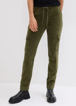 Pantalon taille élastiquée en velours côtelé