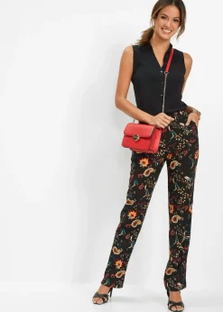 Pantalon taille élastiquée en viscose