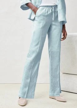 Pantalon taille élastiquée 100% lin