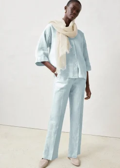 Pantalon taille élastiquée 100% lin