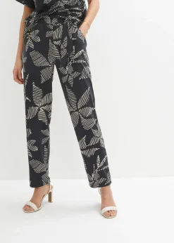 Pantalon taille élastiquée avec lien à nouer