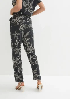 Pantalon taille élastiquée avec lien à nouer