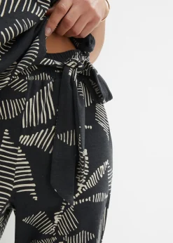 Pantalon taille élastiquée avec lien à nouer