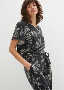 Pantalon taille élastiquée avec lien à nouer