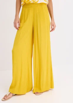 Pantalon taille élastiquée en viscose fluide