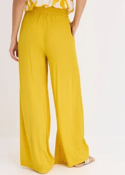 Pantalon taille élastiquée en viscose fluide