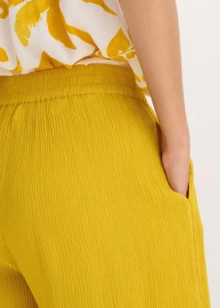 Pantalon taille élastiquée en viscose fluide