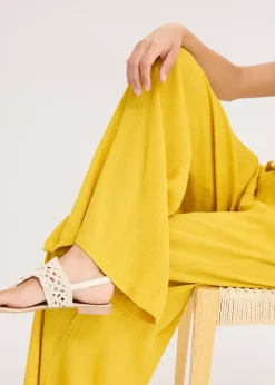 Pantalon taille élastiquée en viscose fluide