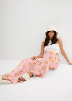 Pantalon taille élastiquée en viscose douce