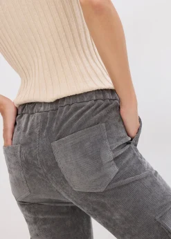Pantalon taille élastiquée en velours côtelé