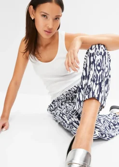 Pantalon taille élastiquée en viscose fluide