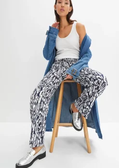 Pantalon taille élastiquée en viscose fluide