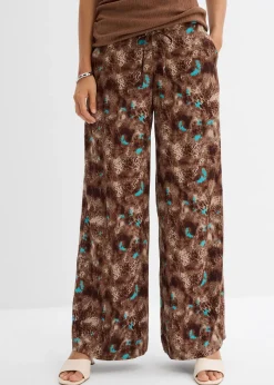 Pantalon taille élastiquée en viscose fluide