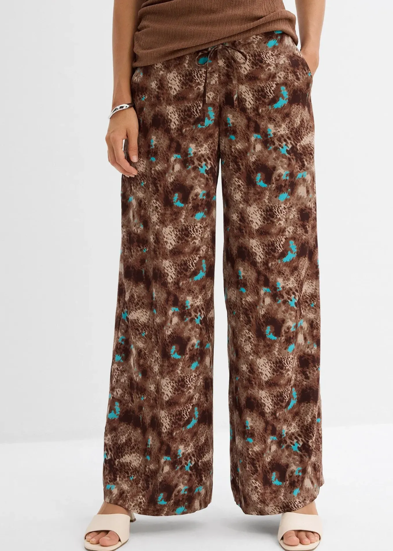 Pantalon taille élastiquée en viscose fluide