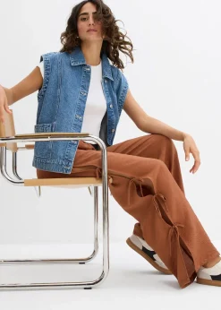 Pantalon taille élastiquée avec nouettes