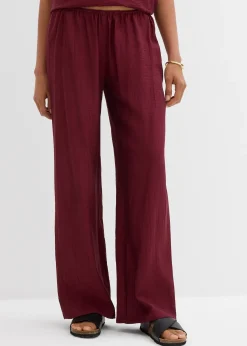 Pantalon texturé en viscose mélangée