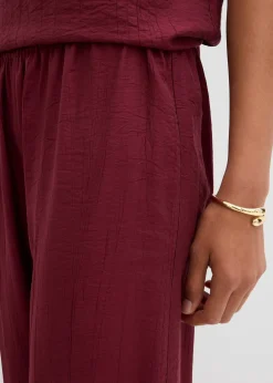 Pantalon texturé en viscose mélangée