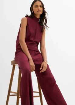 Pantalon texturé en viscose mélangée