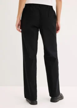 Pantalon tissé en lin et coton